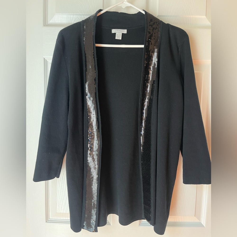 Mercer Street Studio Black Sequin Trim Cardigan